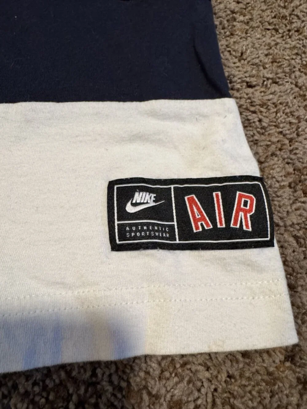 Nike Air Colorblock Short Sleeve T-Shirt Toddler Boys 2T Red Navy White